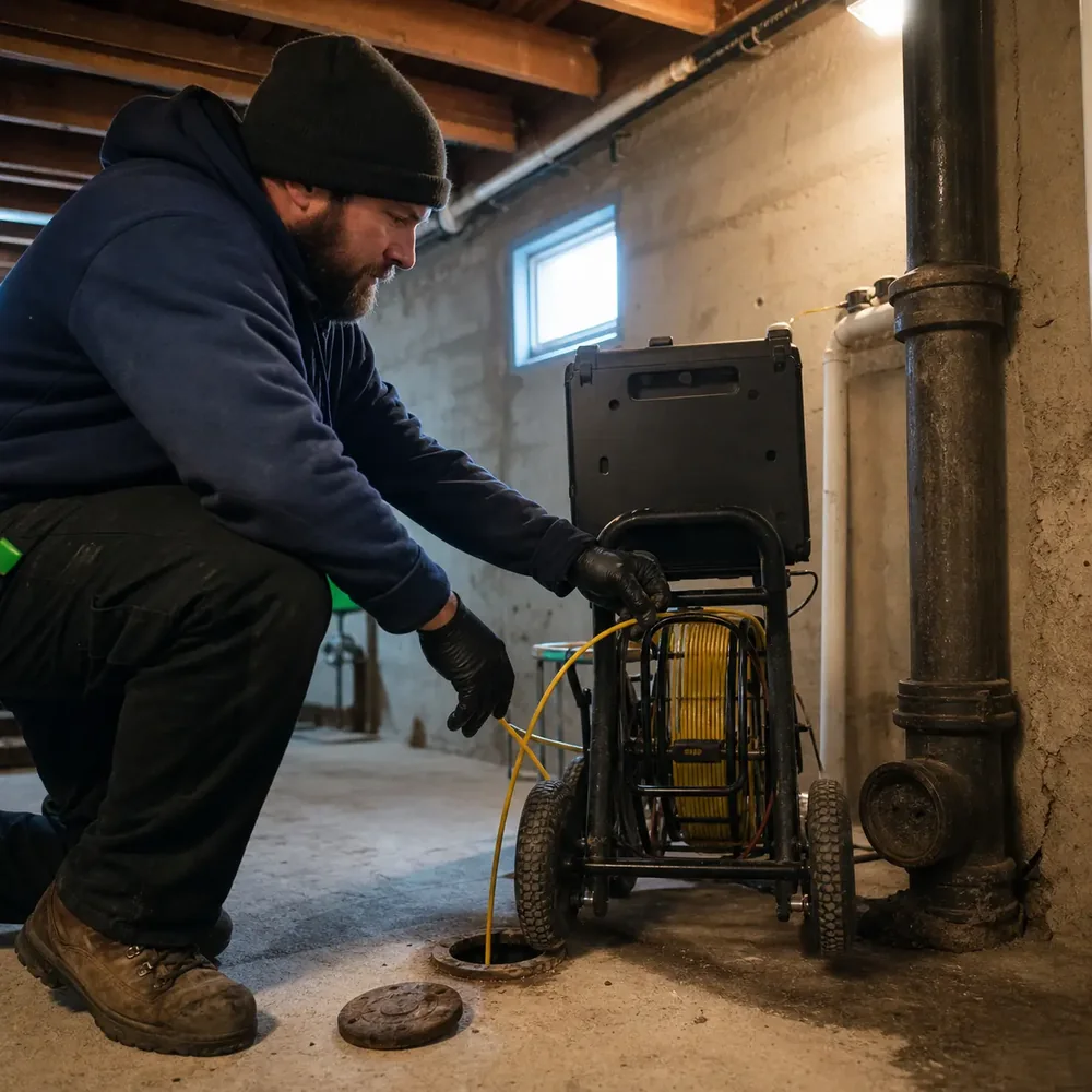 Camera run verifying a Denver drain line is clear after cleaning