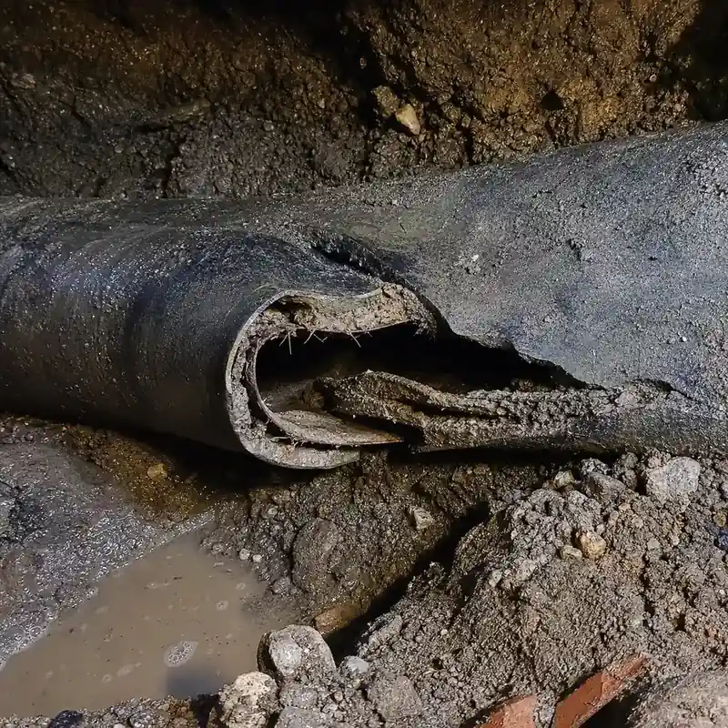 Deformed Orangeburg sewer pipe recovered at a Denver excavation